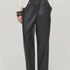 Mango Black Leather Pants